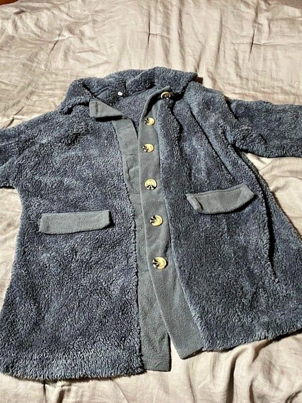 No Label women’s Gray Teddy Jacket Like New
